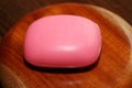 Close up shot of a pink soap.