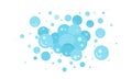 Soap water bubble, cartoon foam, blue bath shampoo suds splash. Laundry, wash, clean underwater icon. Soda, carbonated funny