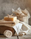 Soaps on Wooden Table