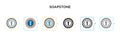 Soapstone vector icon in 6 different modern styles. Black, two colored soapstone icons designed in filled, outline, line and