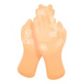 Soapy hands icon, cartoon style Royalty Free Stock Photo