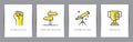 SOAR analysis. Strengths, opportunities, aspirations, results. Business concept. Metaphors with icons