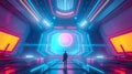 Epic Futuristic Digital Background with Pastel Gradients Royalty Free Stock Photo