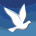 Soaring dove in the blue sky logo Royalty Free Stock Photo
