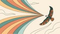 Soaring Eagle Colorful Trail Vector Art, vector design Generative AI Royalty Free Stock Photo