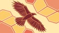 Soaring Eagle with Hexagonal Pattern Background Vector Art, Strength Symbol, vector design Generative AI Royalty Free Stock Photo
