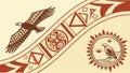 Soaring Eagle and Sun Emblem with Tribal Elements, vector design Generative AI Royalty Free Stock Photo