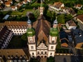 Soaring majestic church Saint Maurice in little french village E Royalty Free Stock Photo