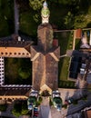 Soaring majestic church Saint Maurice in little french village E Royalty Free Stock Photo