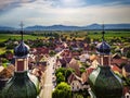 Soaring majestic church Saint Maurice in little french village E