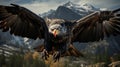 the soaring motion of a condor, showcasing its wide wingspan