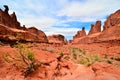 Red rock walls of Park Avenue, Arches National Park, Utah, USA Royalty Free Stock Photo