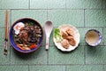 Soba Noodle Dumpling Lunch Set Royalty Free Stock Photo