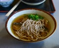 Soba noodle with fried fish