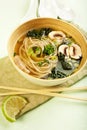 Soba Noodle and Kale Soup Royalty Free Stock Photo