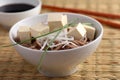 Soba noodle soup with tofu and daikon radish