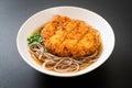 Soba ramen noodle with Japanese fried pork cutlet (tonkatsu