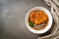 Soba ramen noodle with Japanese fried pork cutlet (tonkatsu