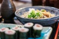 Soba and sushi set lunch in Japan Royalty Free Stock Photo