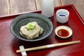 Sobagaki is a japanese dish of boiled fresh buckwheat flour, like a polenta.