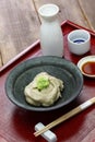 Sobagaki is a japanese dish of boiled fresh buckwheat flour, like a polenta.