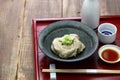 Sobagaki is a japanese dish of boiled fresh buckwheat flour, like a polenta.