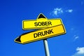 Sober vs Drunk Royalty Free Stock Photo