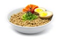 Soboro Don Chicken Rice Served Boiled Egg Royalty Free Stock Photo