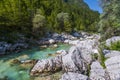 Soca/Isonzo river, Slovenia Royalty Free Stock Photo