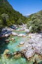 Soca/Isonzo river, Slovenia Royalty Free Stock Photo