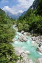 Soca/Isonzo river, Slovenia Royalty Free Stock Photo