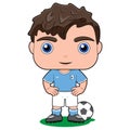 Cute illustration of a boy soccer football player