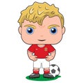 Cute illustration of a boy soccer football player