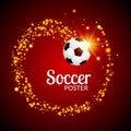 Soccer abstract background poster. Vector football illustration design. Royalty Free Stock Photo