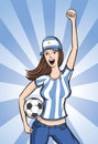 Soccer Argentina Fan Girl Royalty Free Stock Photo