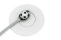 Soccer as food: football, spoon and plate