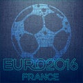 Soccer background with ball. Original illustration sports series. Classical football poster. Euro championship