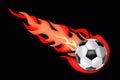 Soccer ball afire Royalty Free Stock Photo