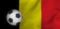 soccer ball against the background of the national flag of Belgium Royalty Free Stock Photo