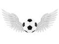 Soccer ball with angel wings