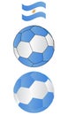 Soccer ball of Argentina with flying Flag