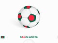 Soccer ball with the Bangladesh flag, football sport equipment