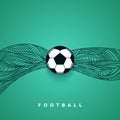 Soccer ball banner with background. Football euro championship 2016