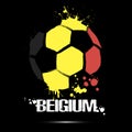 Soccer ball with Belgium national flag colors Royalty Free Stock Photo