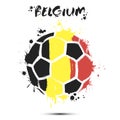 Soccer ball with Belgium national flag colors Royalty Free Stock Photo