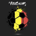 Soccer ball with Belgium national flag colors Royalty Free Stock Photo