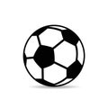 Soccer ball black and white, close-up, silhouette on white bac