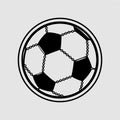 Soccer ball, black and white graphic in a flat style on a football theme. Imitation of a circuit, network connection. Logo icon Royalty Free Stock Photo