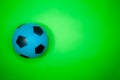 Soccer ball. Blue football on green background Royalty Free Stock Photo