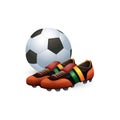 soccer ball with boots. Vector illustration decorative background design Royalty Free Stock Photo